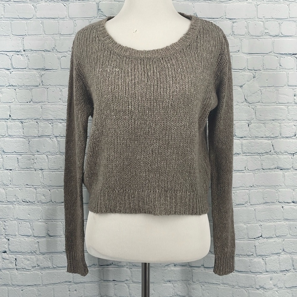 H & M Divided 12% Wool Cropped Brown XS Sweater
